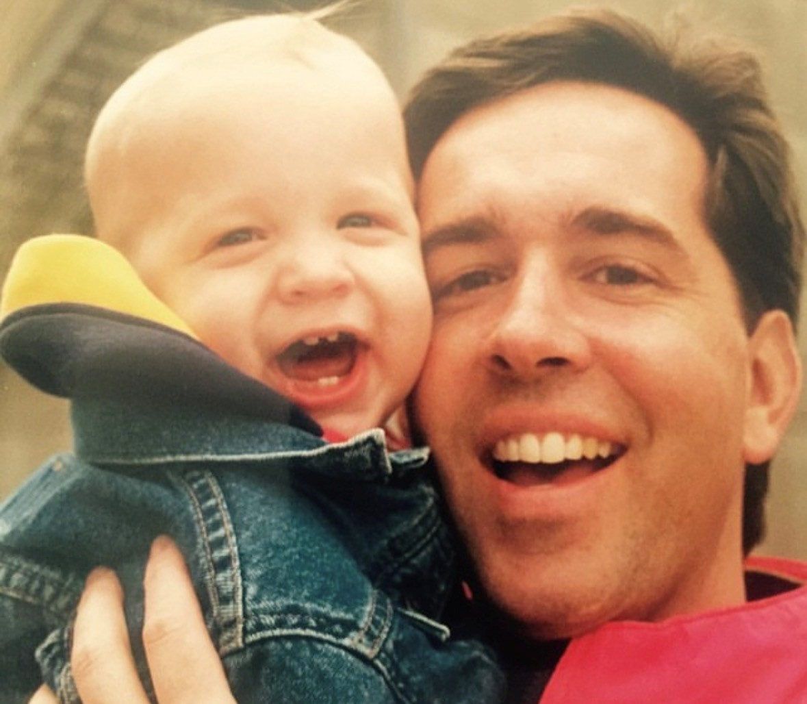 Michael King as a baby and his dad, Jim